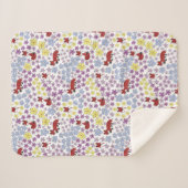 かわいい赤キツネカラフルワイルドフラワーキッズ シェルパブランケット (正面(横))