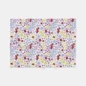 かわいい赤キツネカラフルワイルドフラワーキッズ フリースブランケット (正面(横))