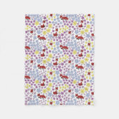 かわいい赤キツネカラフルワイルドフラワーキッズ フリースブランケット (正面)