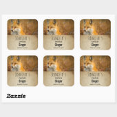 かわいい赤キツネワイルダネス自然フォトキャンドルビズ スクエアシール (シート)