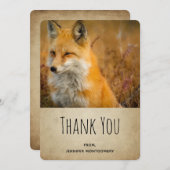 かわいい赤キツネワイルダネス自然写真ありがとう サンキューカード (正面/裏面)