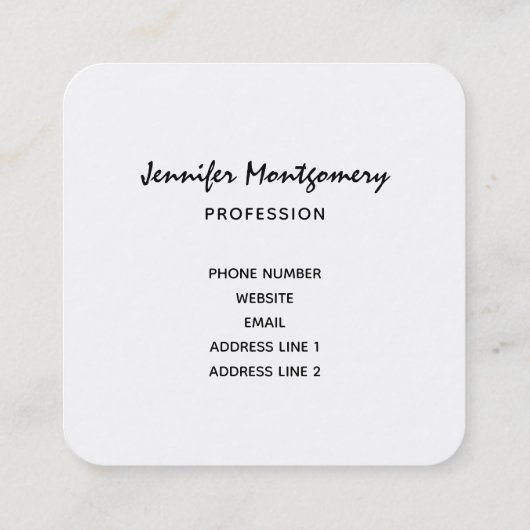 かわいい赤キツネワイルダネス自然写真広場 スクエア名刺 (裏面)