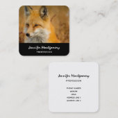 かわいい赤キツネワイルダネス自然写真広場 スクエア名刺 (正面/裏面)