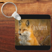かわいい赤キツネワイルダネス自然写真 キーホルダー (正面)