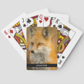 かわいい赤キツネワイルダネス自然写真 トランプ (裏面)