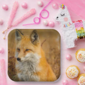 かわいい赤キツネワイルダネス自然写真 ペーパープレート (パーティー)