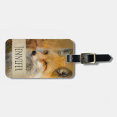 かわいい赤キツネワイルダネス自然写真 ラゲッジタグ (正面横)