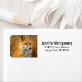 かわいい赤キツネワイルダネス自然写真 ラベル (インサイチュ)