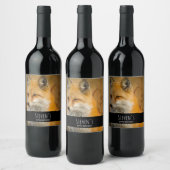 かわいい赤キツネワイルダネス自然写真 ワインラベル (ボトル)