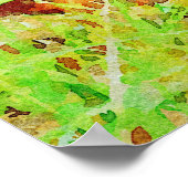 かわいい赤キツネワイルドライフウォーター絵画カラーのアート ポスター (角)