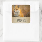 かわいい赤キツネワイルド自然写真ありがとう スクエアシール (バッグ)