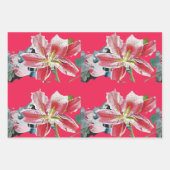 かわいい赤キツネ水彩レッドリリーフローラアート ラッピングペーパーシート (正面2)