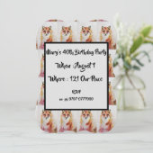 かわいい赤キツネ水彩四十招待状 招待状 (スタンド正面)