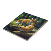 かわいい赤キツネ遊パップ タイル (側面)