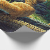 かわいい赤キツネ遊パップ ラッピングペーパー (角)