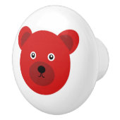 かわいい赤クマ セラミックノブ (右)