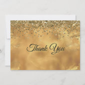 かわいい赤ゴールドのモノグラム大理石アート サンキューカード (正面)