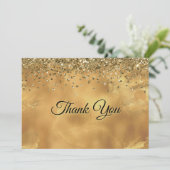 かわいい赤ゴールドのモノグラム大理石アート サンキューカード (スタンド正面)