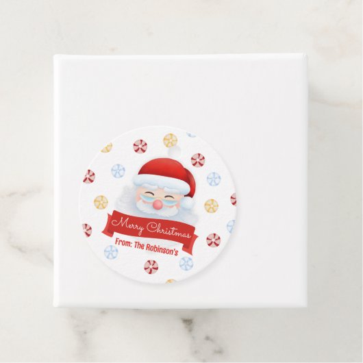 かわいい赤サンタクリスマスギフトタグパーソナライズされた フェイバータグ (インサイチュ)