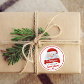 かわいい赤サンタクロースのクリスマスプレゼント ラウンドシール