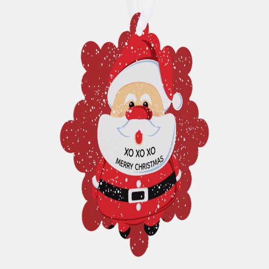 かわいい赤サンタクロースカスタムクリスマス オーナメントカード (右)