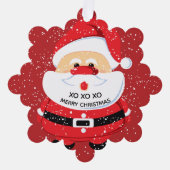 かわいい赤サンタクロースカスタムクリスマス オーナメントカード (正面)