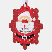 かわいい赤サンタクロースカスタムクリスマス オーナメントカード (左)