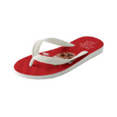 かわいい赤サンタスロースのパーソナライズされたクリスマスの休日 キッズビーチサンダル (アングル)