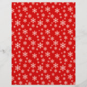 かわいい赤スノーフレーク模様スクラップブック紙 (正面)