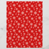 かわいい赤スノーフレーク模様スクラップブック紙 (裏面)