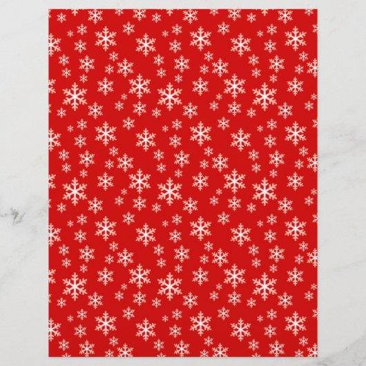 かわいい赤スノーフレーク模様スクラップブック紙 (裏面)