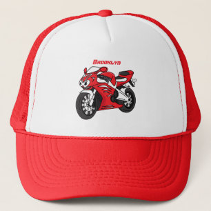 かわいい赤スポーツバイクの漫画 キャップ