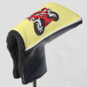 かわいい赤スポーツバイクの漫画 ゴルフヘッドカバー (3/4 正面)