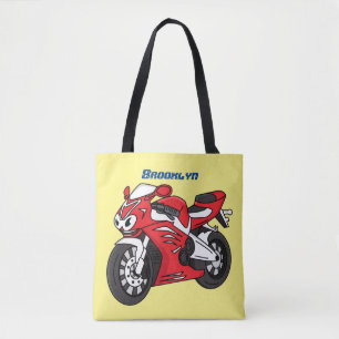 かわいい赤スポーツバイクの漫画 トートバッグ