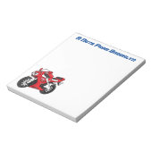 かわいい赤スポーツバイクの漫画 ノートパッド (回転)