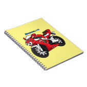 かわいい赤スポーツバイクの漫画 ノートブック (右側)