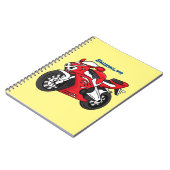 かわいい赤スポーツバイクの漫画 ノートブック (左側)