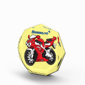 かわいい赤スポーツバイクの漫画 フォトブロック (右)