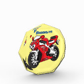 かわいい赤スポーツバイクの漫画 フォトブロック (左)