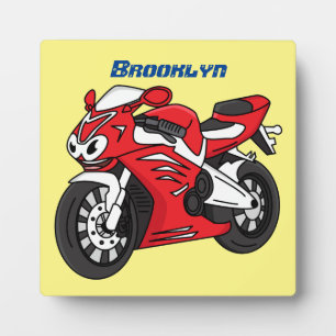 かわいい赤スポーツバイクの漫画 フォトプラーク