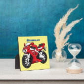 かわいい赤スポーツバイクの漫画 フォトプラーク (インサイチュ)