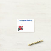 かわいい赤スポーツバイクの漫画 ポストイット (デスク上)