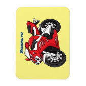 かわいい赤スポーツバイクの漫画 マグネット (縦)