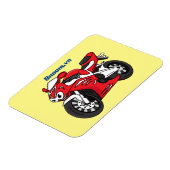 かわいい赤スポーツバイクの漫画 マグネット (左側)
