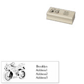 かわいい赤スポーツバイクの漫画 ラバースタンプ (押印)