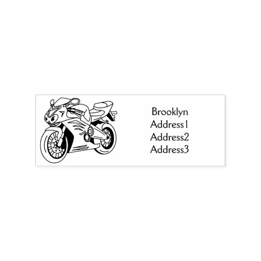 かわいい赤スポーツバイクの漫画 ラバースタンプ (インプリント)