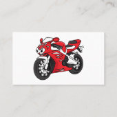 かわいい赤スポーツバイクの漫画 名刺 (裏面)