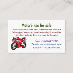 かわいい赤スポーツバイクの漫画 名刺