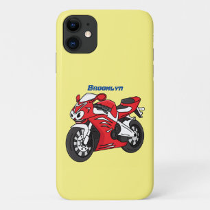 かわいい赤スポーツバイクの漫画 iPhone 11 ケース