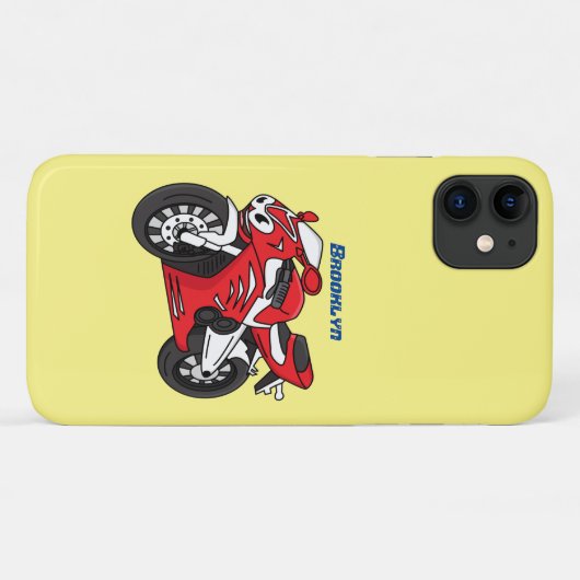 かわいい赤スポーツバイクの漫画 Case-Mate iPhoneケース (裏面(横))